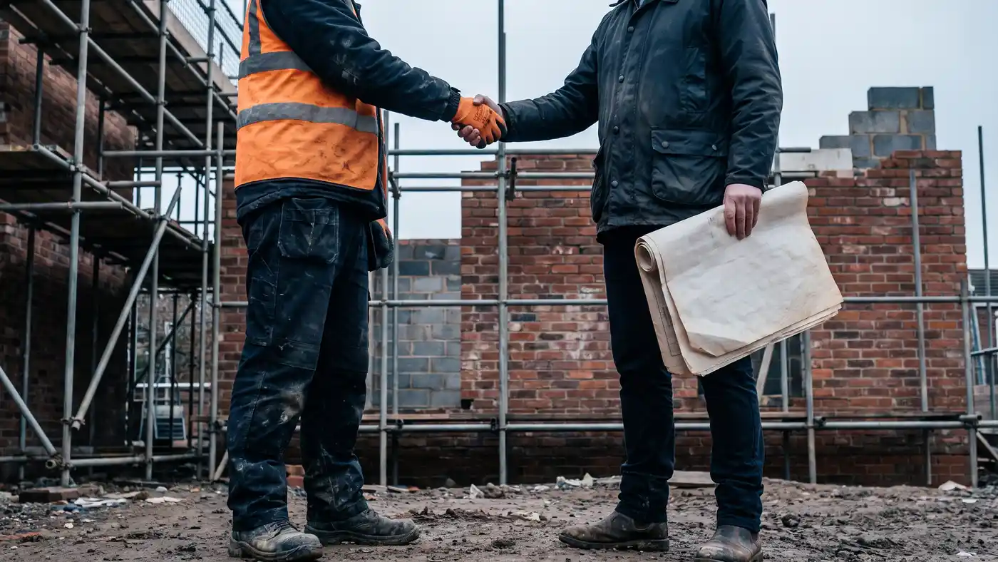 Handshake on a UK building site